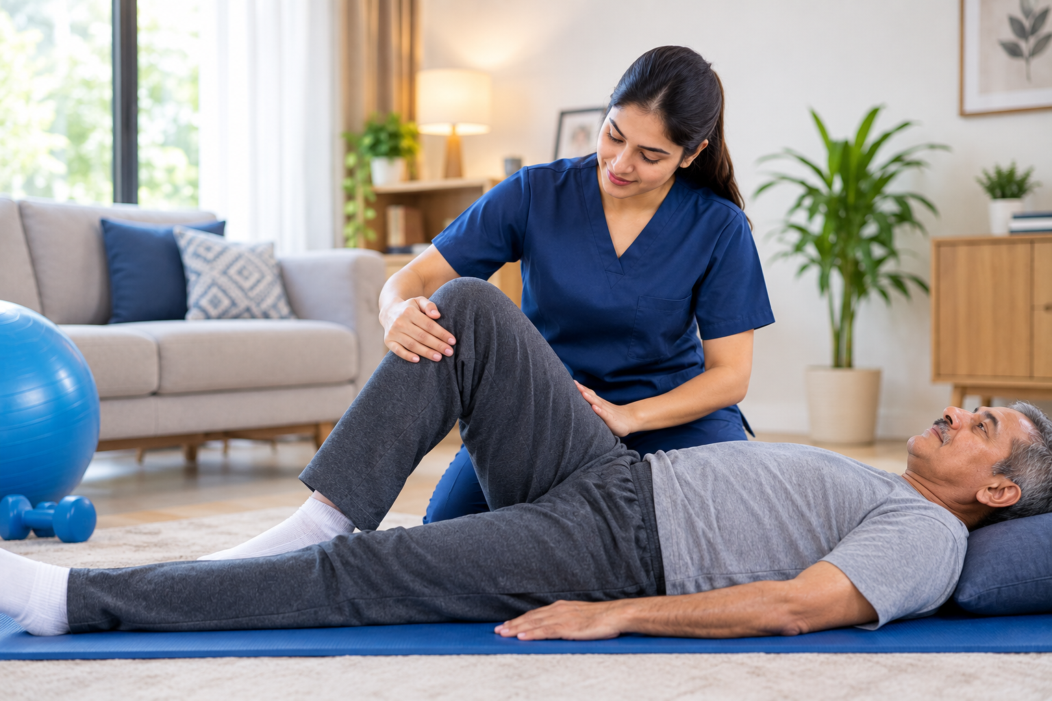 Physiotherapy at home for elderly patient in Gurugram